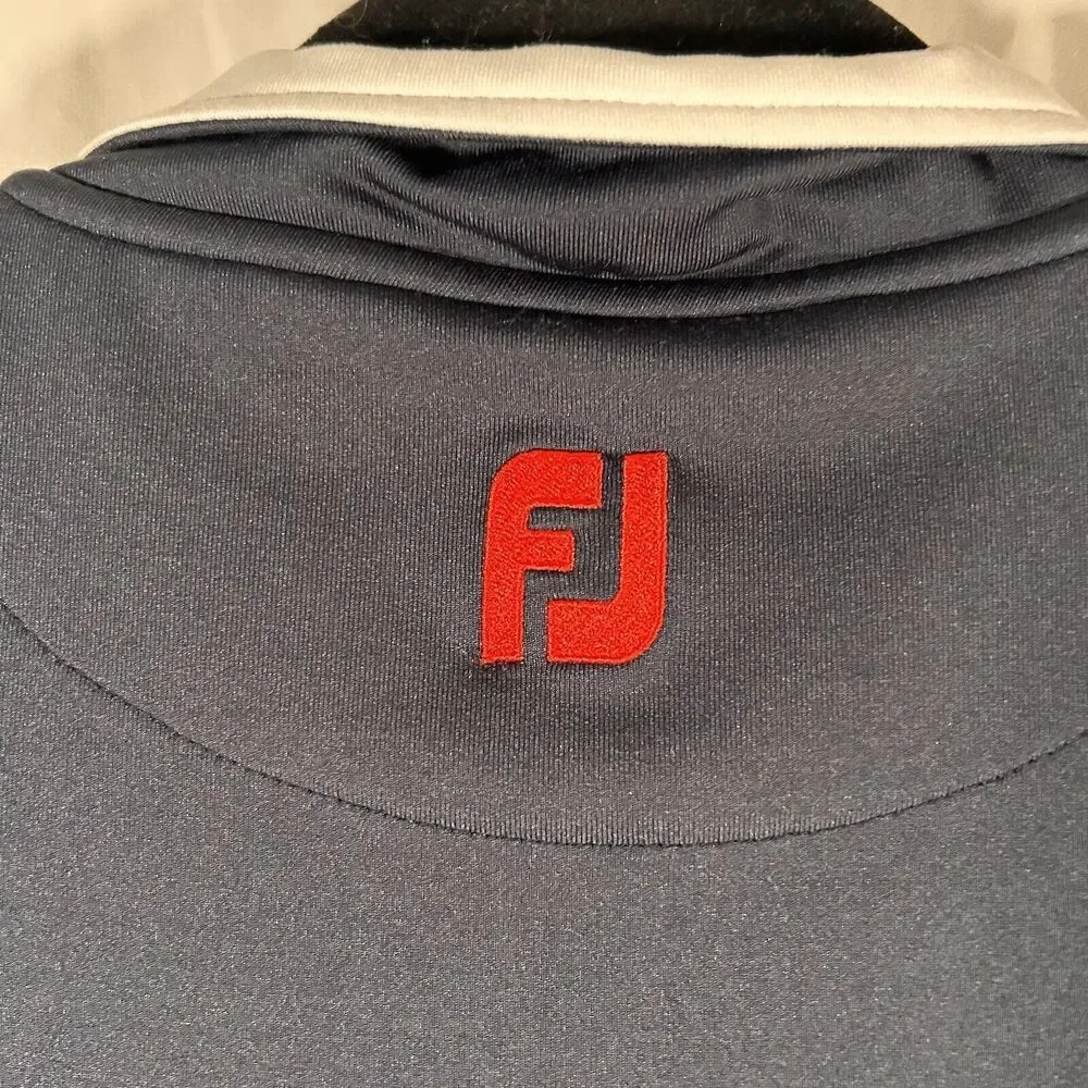 Footjoy Golf jacket Men's Medium Blue 1/4 Zip Long Sleeve Pullover - Picture 8 of 10